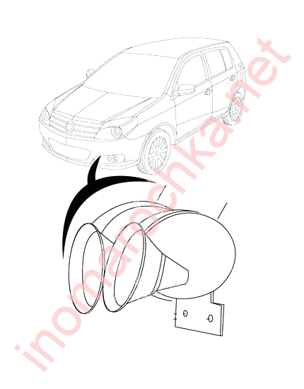 Звуковой сигнал Geely MK Cross схема
